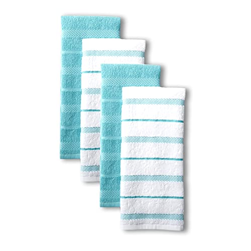 kitchenaid albany kitchen towel 4-pack set, cotton, grey/white, 16x26